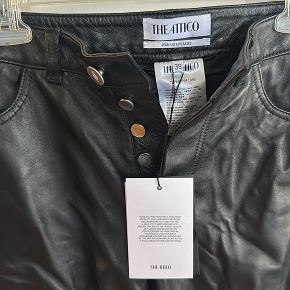 The Attico Asymmetrical Leather Pants Sz 38 **NWT** - Picture 5 of 10